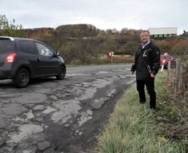 Zustand der L 82 in der Ortslage Bell