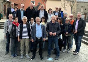 CDU-Vorsitzenden Bernd Merkler (Bell) und Jörg Lempertz (Verbandsgemeinde Mendig) sowie das CDU-Team
